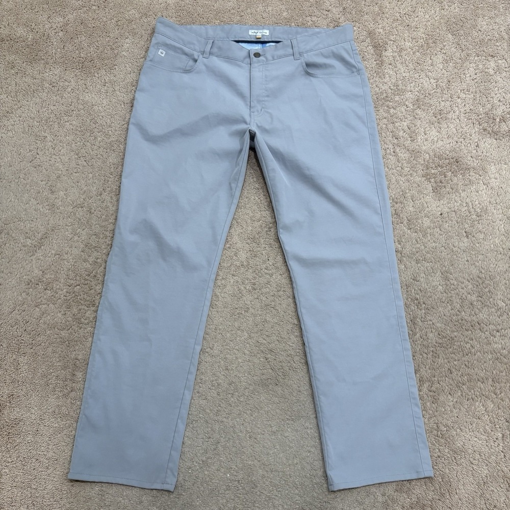 Peter Millar Pants Mens 38x30 Gray EB66 Performance Five-Pocket Golf Chino